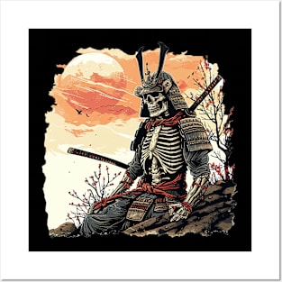 samurai skeleton Posters and Art